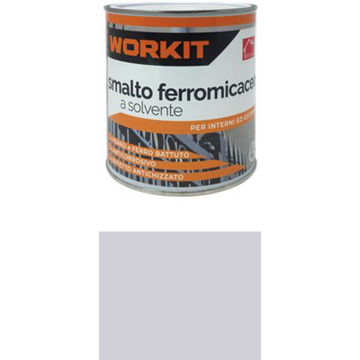SMALTO FERROMICACEO A SOLVENTE WORKIT GRIGIO CHIARO ML 750