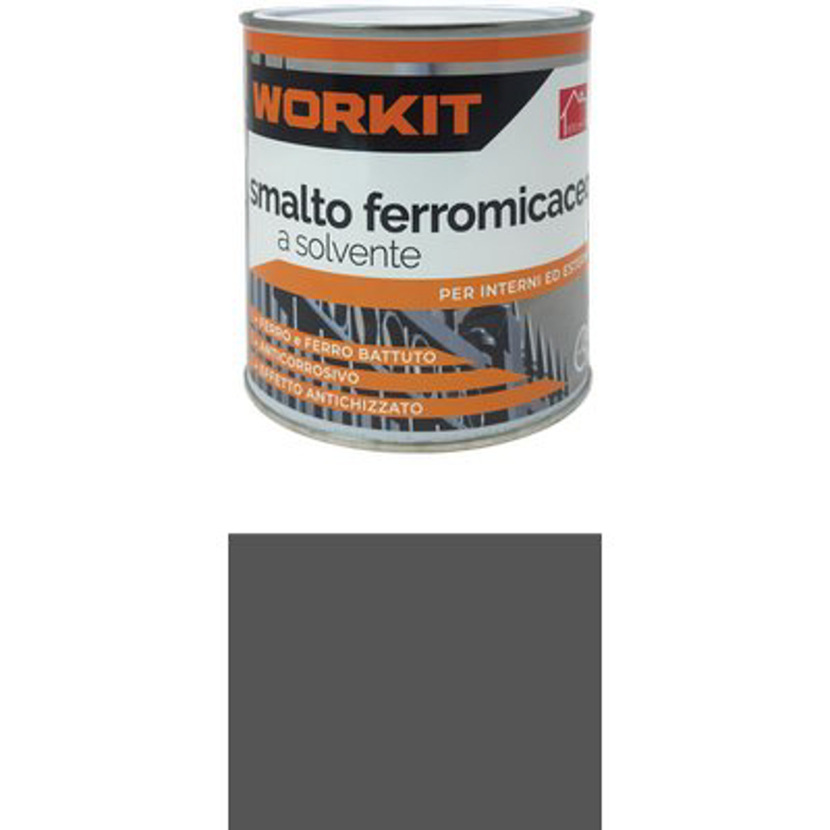 SMALTO FERROMICACEO A SOLVENTE WORKIT GRIGIO MEDIO ML 750