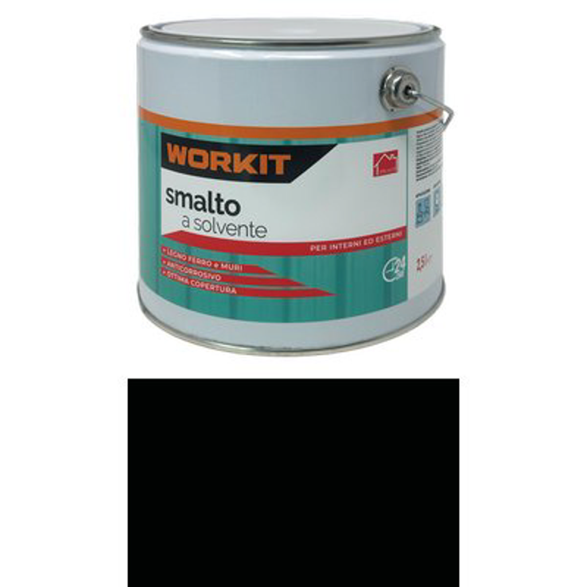 SMALTO A SOLVENTE WORKIT NERO LUCIDO RAL 9011 LT 2,5
