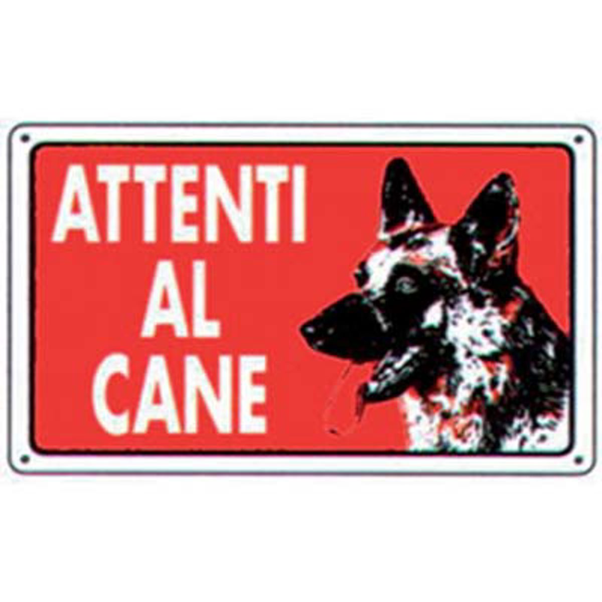 TARGA SEGNALETICA ATTENTI AL CANE PP CM 30X20