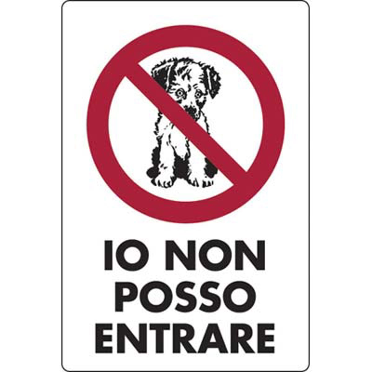 TARGA SEGNALETICA IO NON POSSO ENTRARE PP CM 20X30