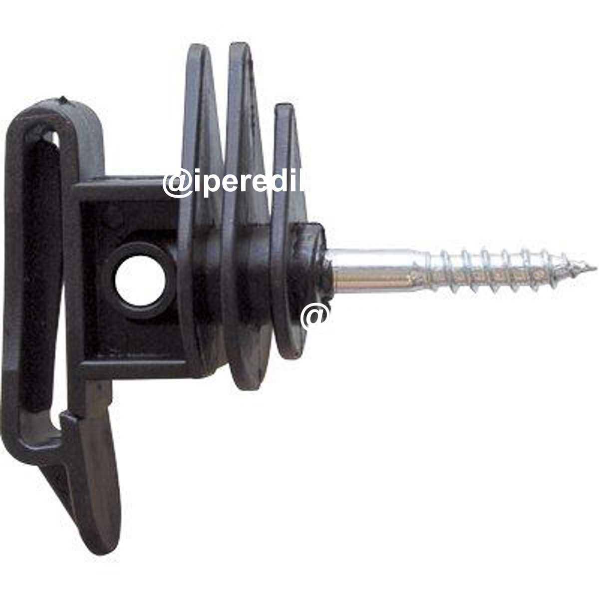 ISOLATORE ELETTRORECINZIONE PIATTO VITE LEGNO X FILO + CORDA + FETTUCCIA MAX MM 40 - 01140026