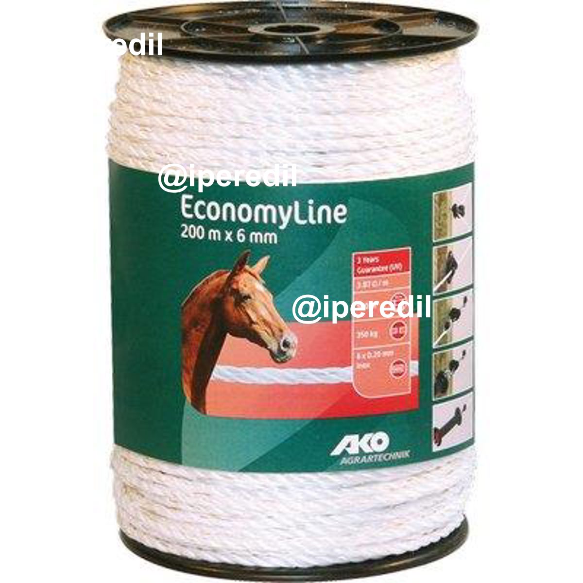 CORDA ELETTRORECINZIONE AKO KERBL FILI ACCIAIO 6 MM 6 MT 200 - 01150043
