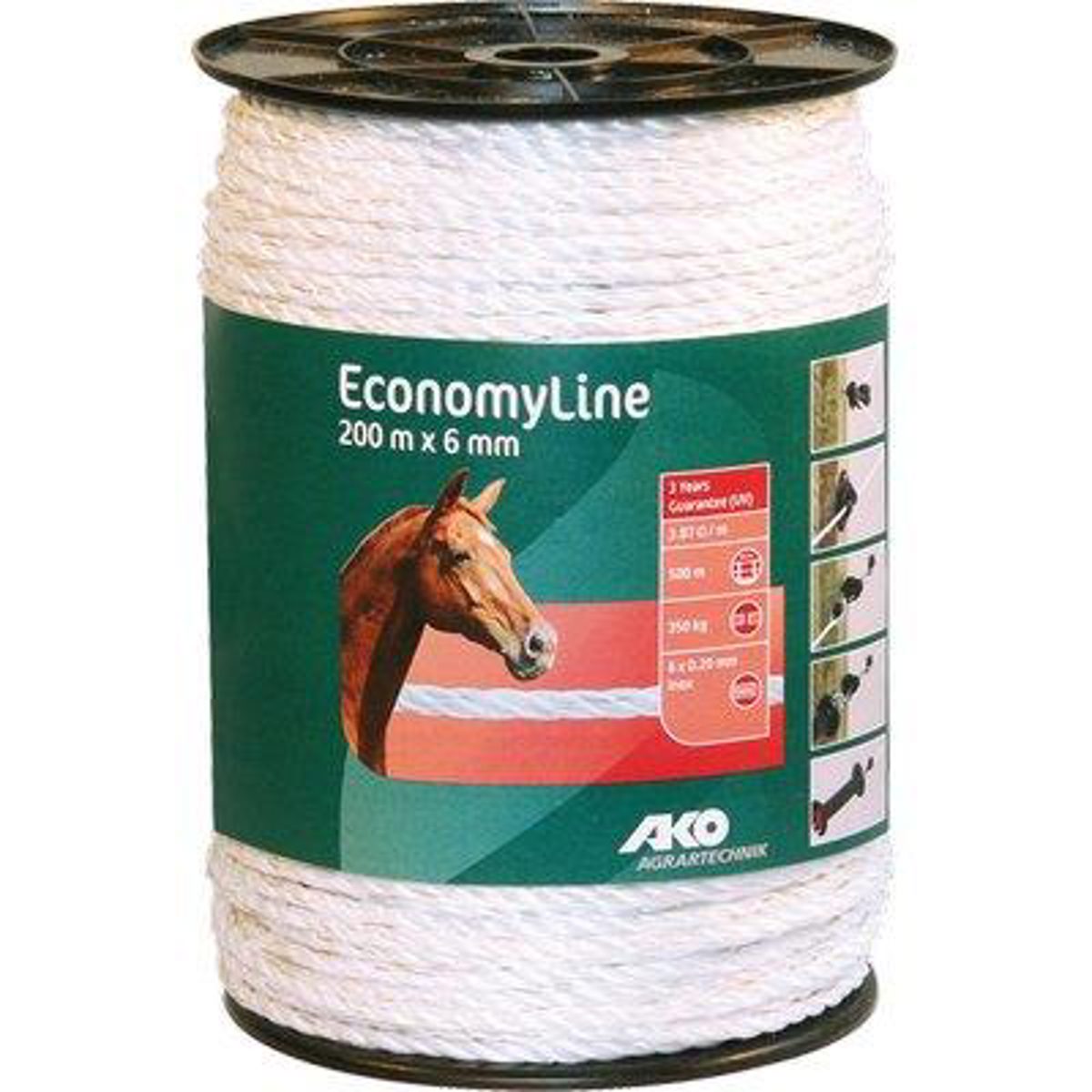 CORDA ELETTRORECINZIONE AKO KERBL FILI ACCIAIO 6 MM 6 MT 200 - 01150043