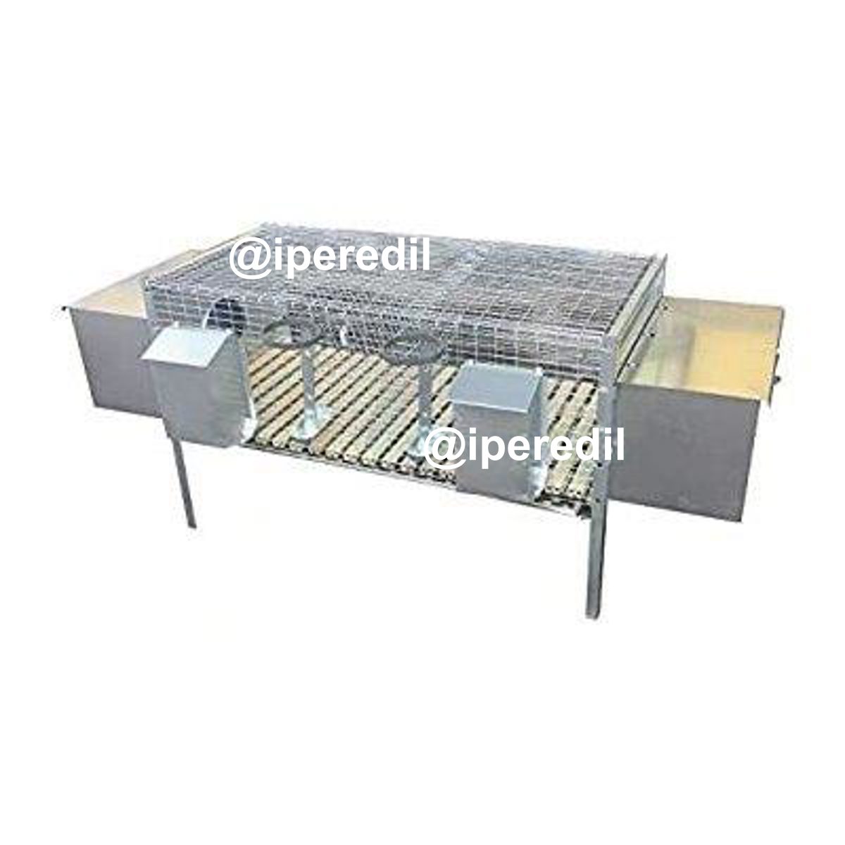 GABBIA X CONIGLI 2 FATTRICI ACCIAIO ZINCATO CM 100X50 H.CM 60 - 01158130