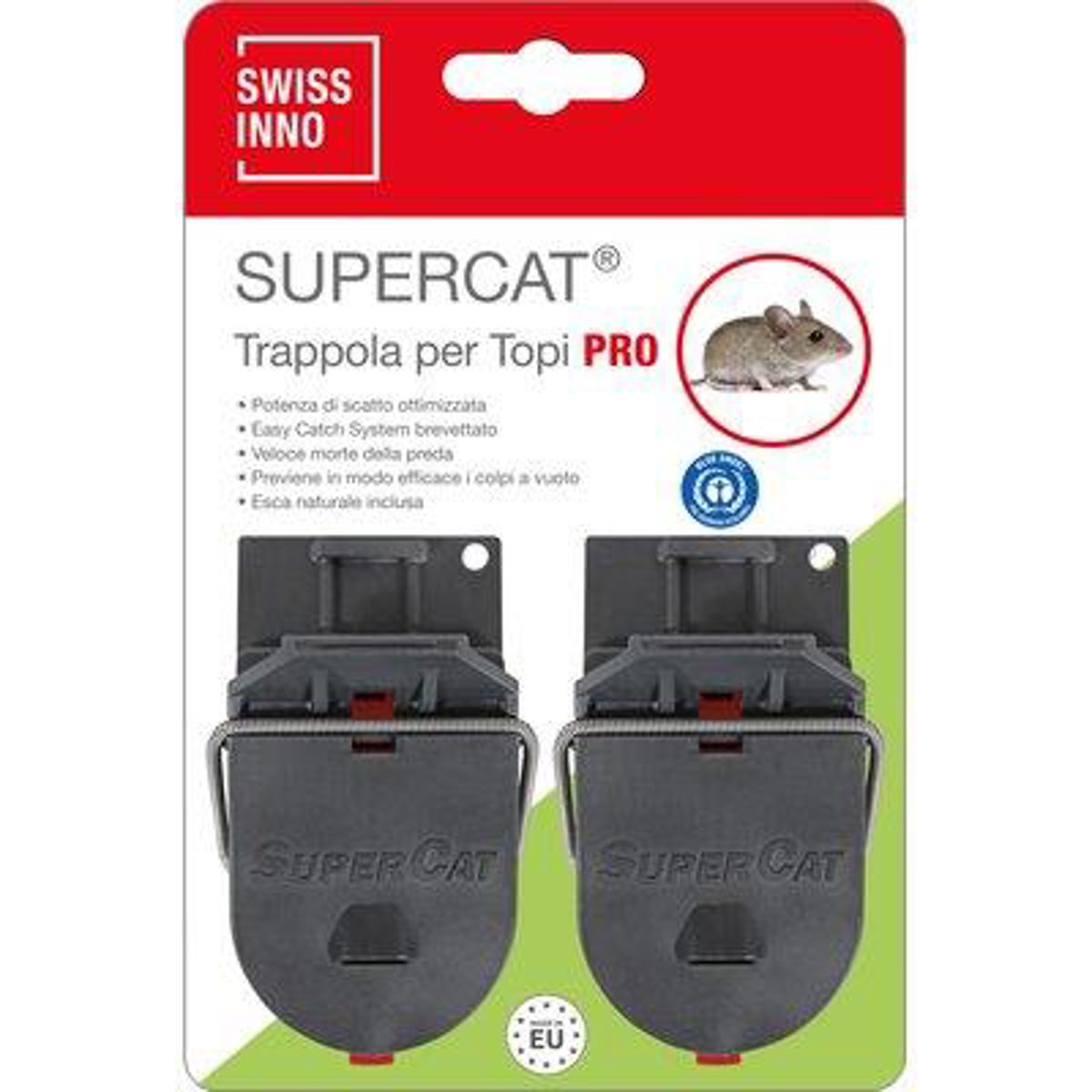 TRAPPOLA TOPI SUPERCAT PRO MINI SWISSINNO PLASTICA CM 9 CF=PZ 2
