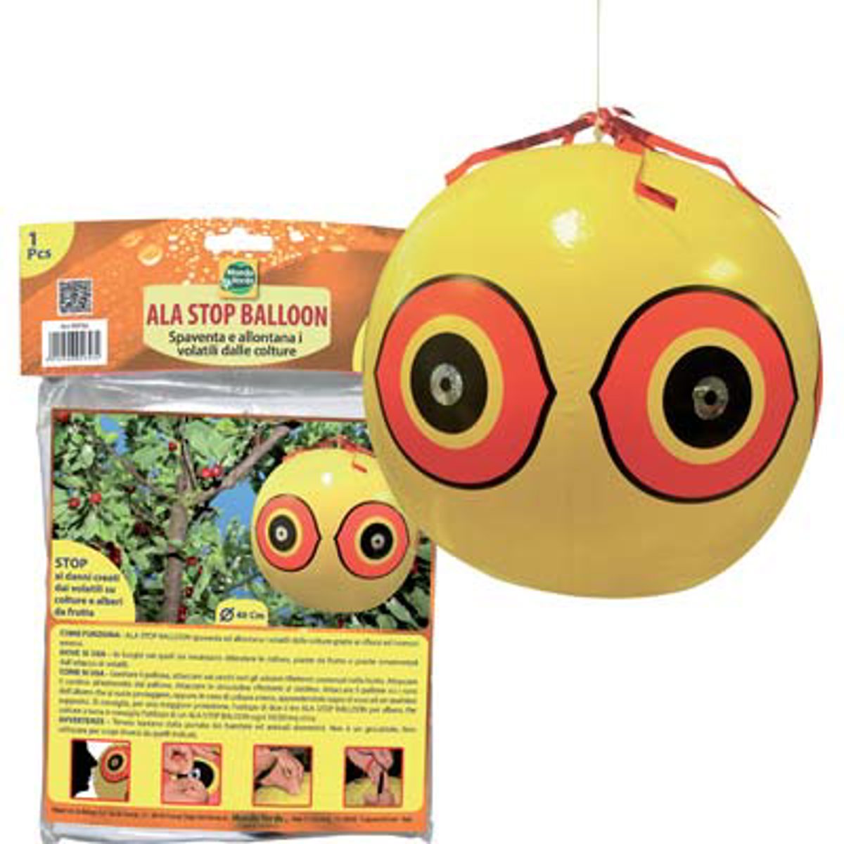 SPAVENTA VOLATILI PALLONE STARS CM 40 GONFIO CM 60 SGONFIO