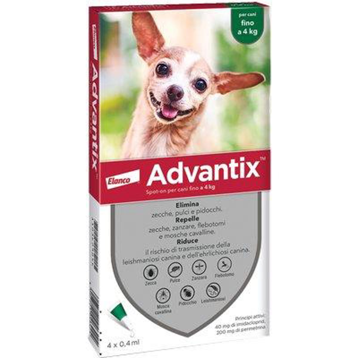 ANTIPARASSITARIO ADVANTIX CANI ELANCO KG 0/4 CF=PZ 4