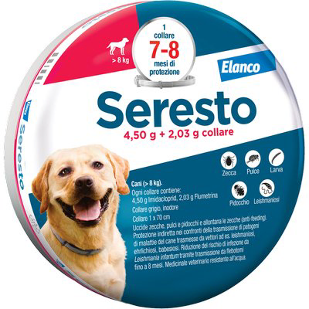 ANTIPARASSITARIO SERESTO CANI ELANCO KG 8+ CM 70