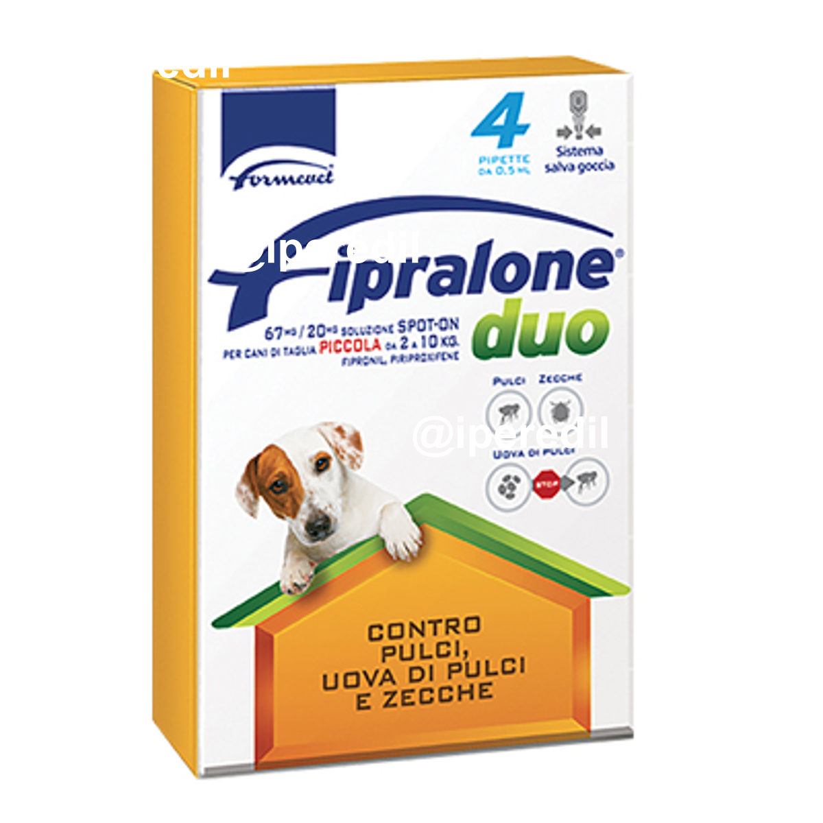 ANTIPARASSITARIO FIPRALONE DUO CANE FORMEVET KG 2/10 CF=PIPETTE 4