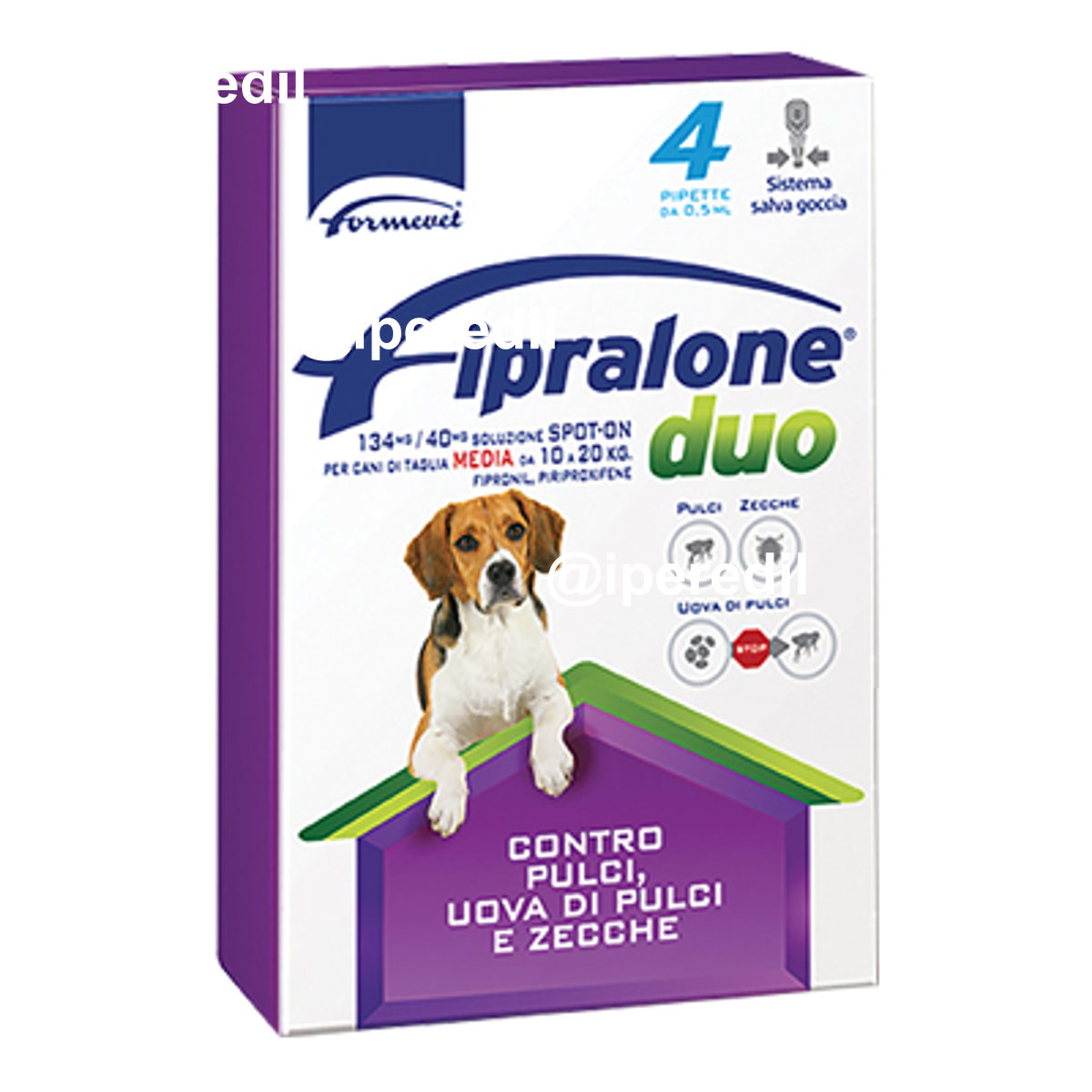 ANTIPARASSITARIO FIPRALONE DUO CANE FORMEVET KG 10/20 CF=PIPETTE 4 - 01191253