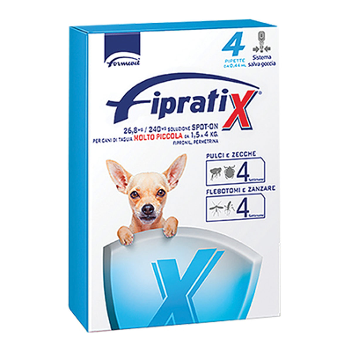 ANTIPARASSITARIO FIPRATIX CANE FORMEVET KG 1,5/ 4 CF=PIPETTE 4