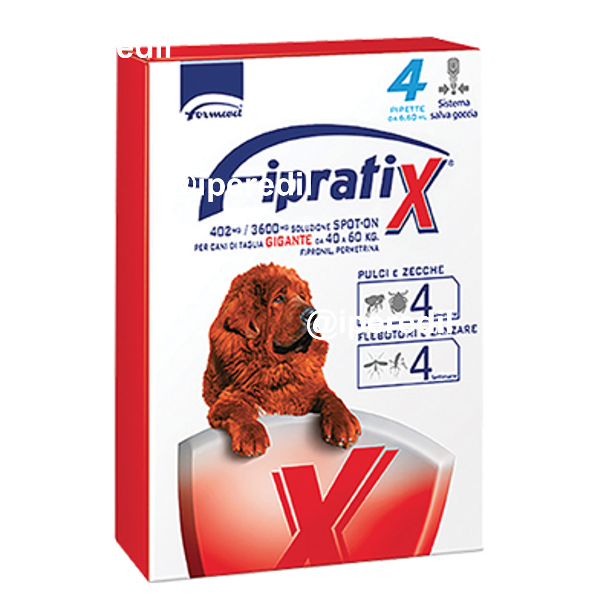 ANTIPARASSITARIO FIPRATIX CANE FORMEVET KG 40/60 CF=PIPETTE 4 - 01191260