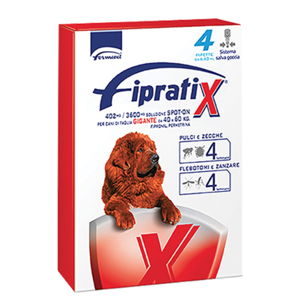 ANTIPARASSITARIO FIPRATIX CANE FORMEVET KG 40/60 CF=PIPETTE 4 - 01191260
