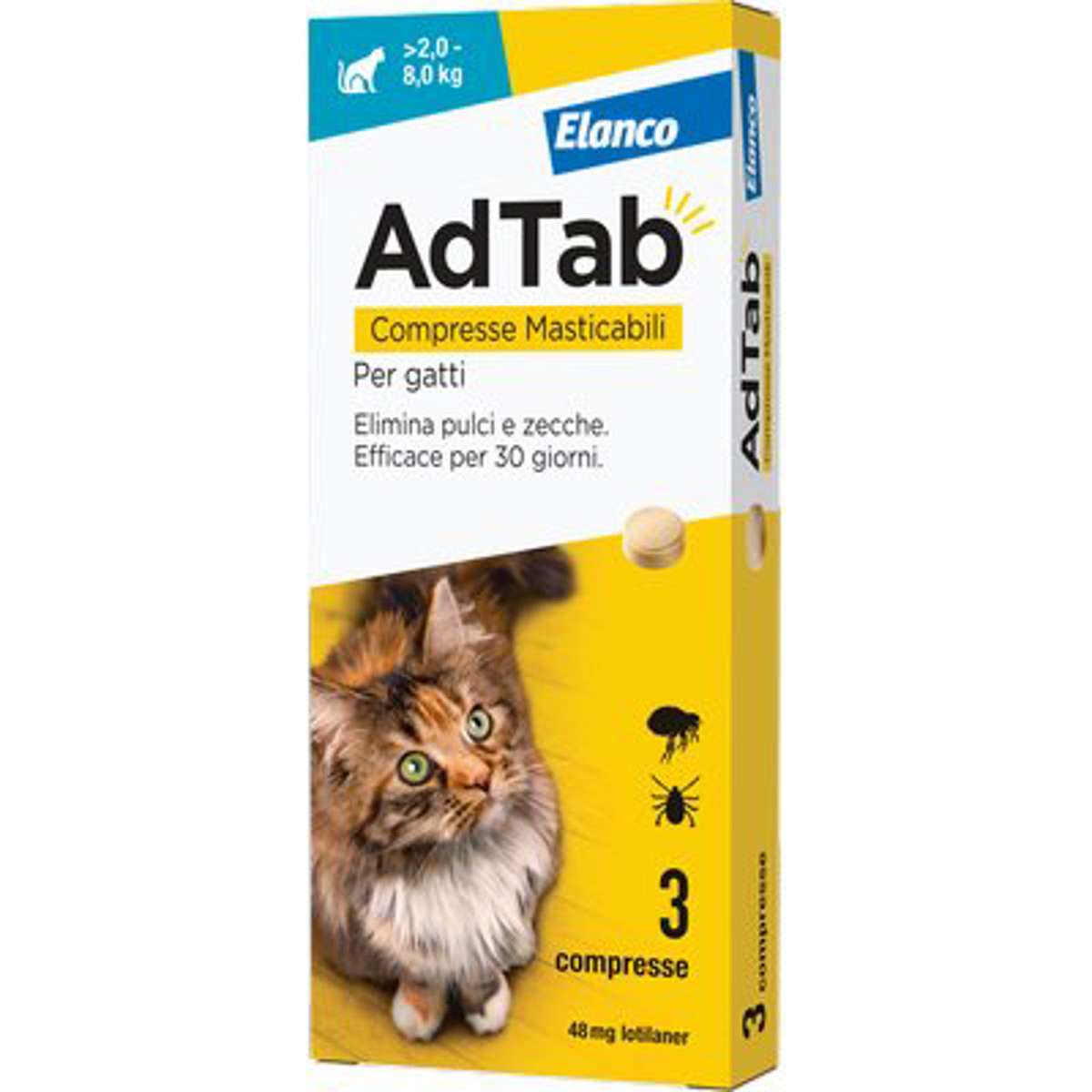 ANTIPARASSITARIO ADTAB GATTI ELANCO KG 2/8 CF=PZ 3