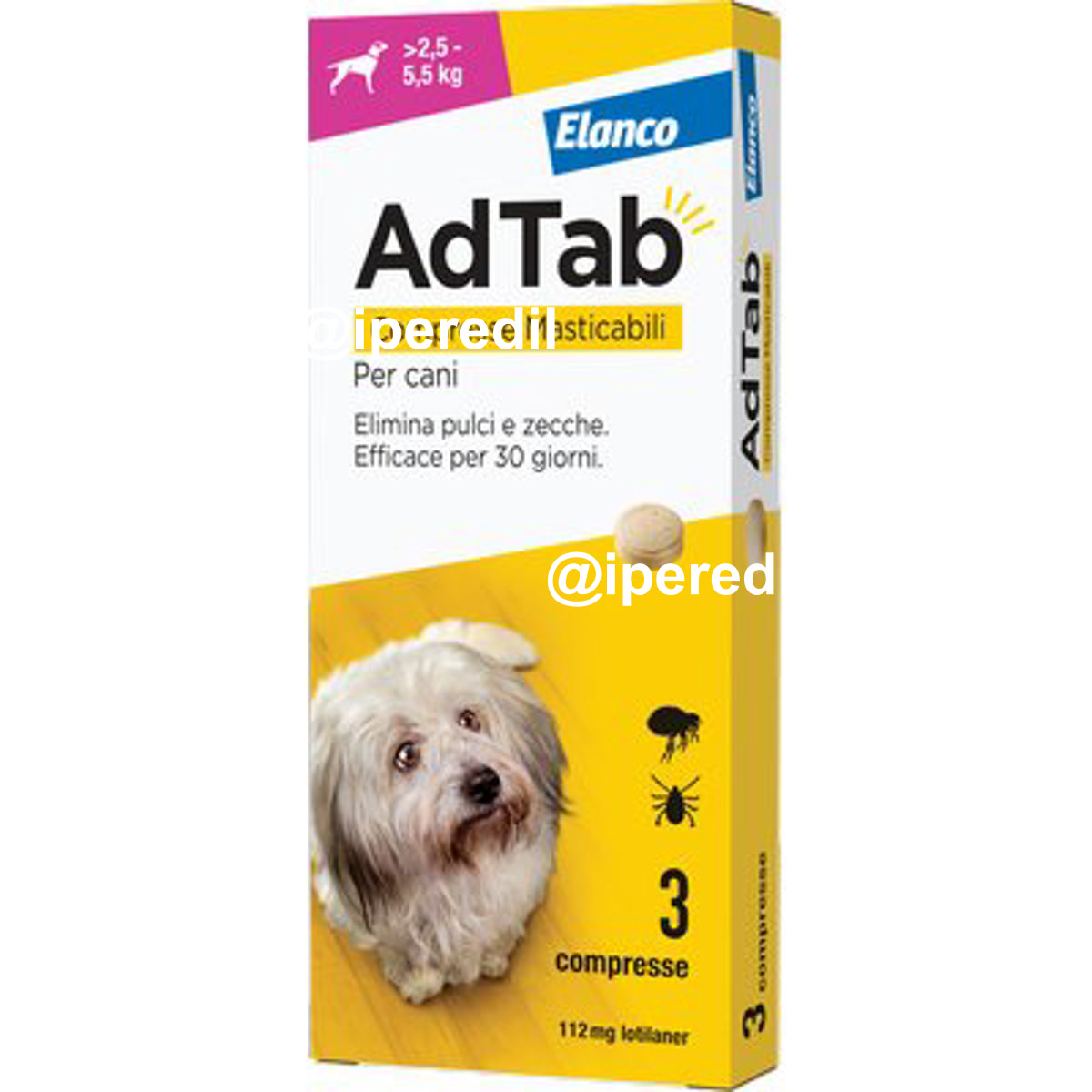 ANTIPARASSITARIO ADTAB CANI ELANCO KG 2,5/5,5 CF=PZ 3 - 01191404