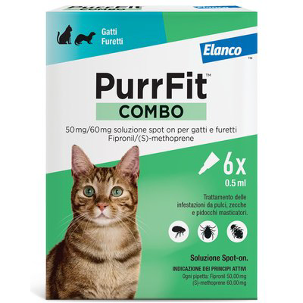 ANTIPARASSITARIO PURRFIT COMBO GATTI ELANCO KG 1+ CF=PZ 6 - 01191412