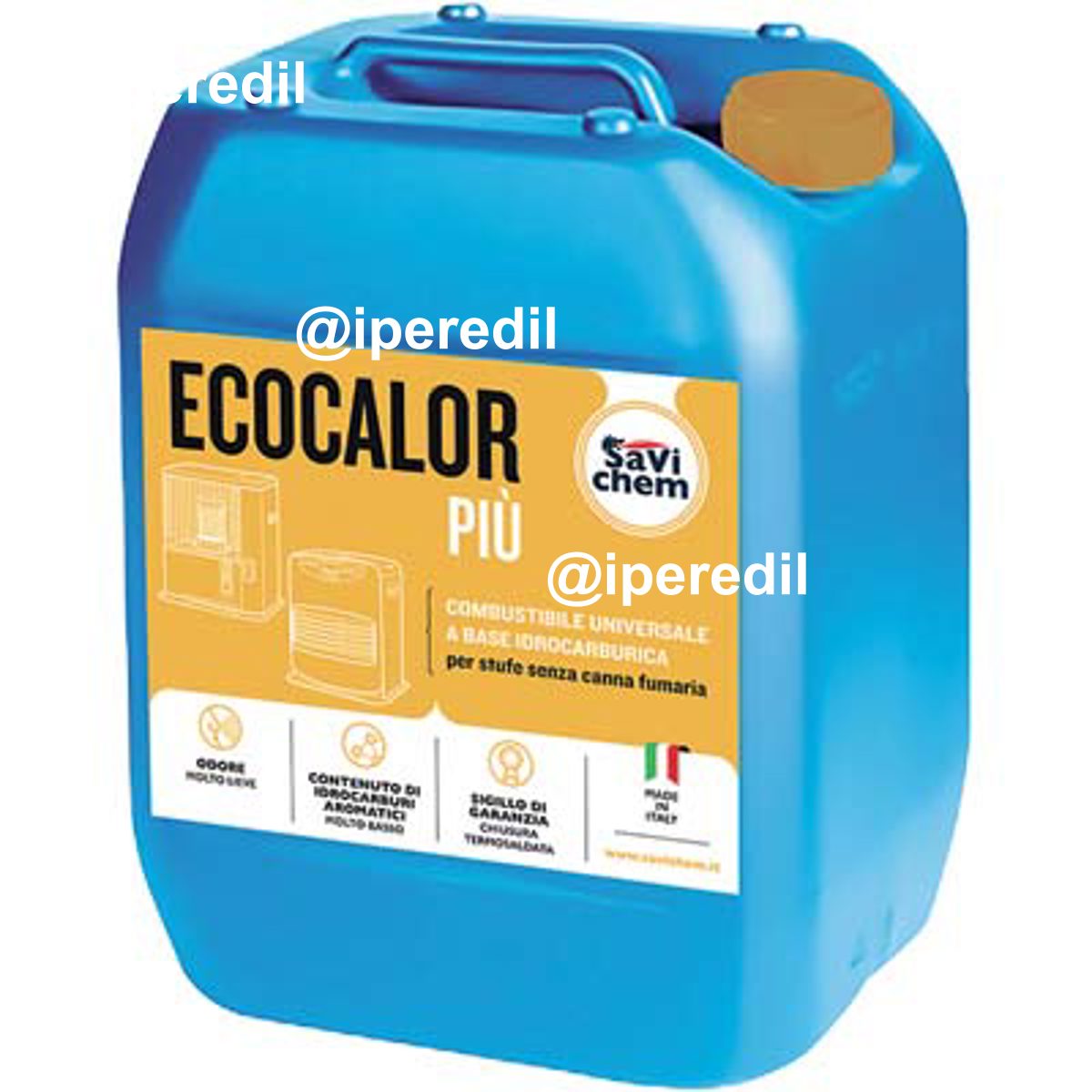 COMBUSTIBILE STUFA RADIANTE PIU ECOCALOR TAPPO GIALLO LT 18 - 01224805