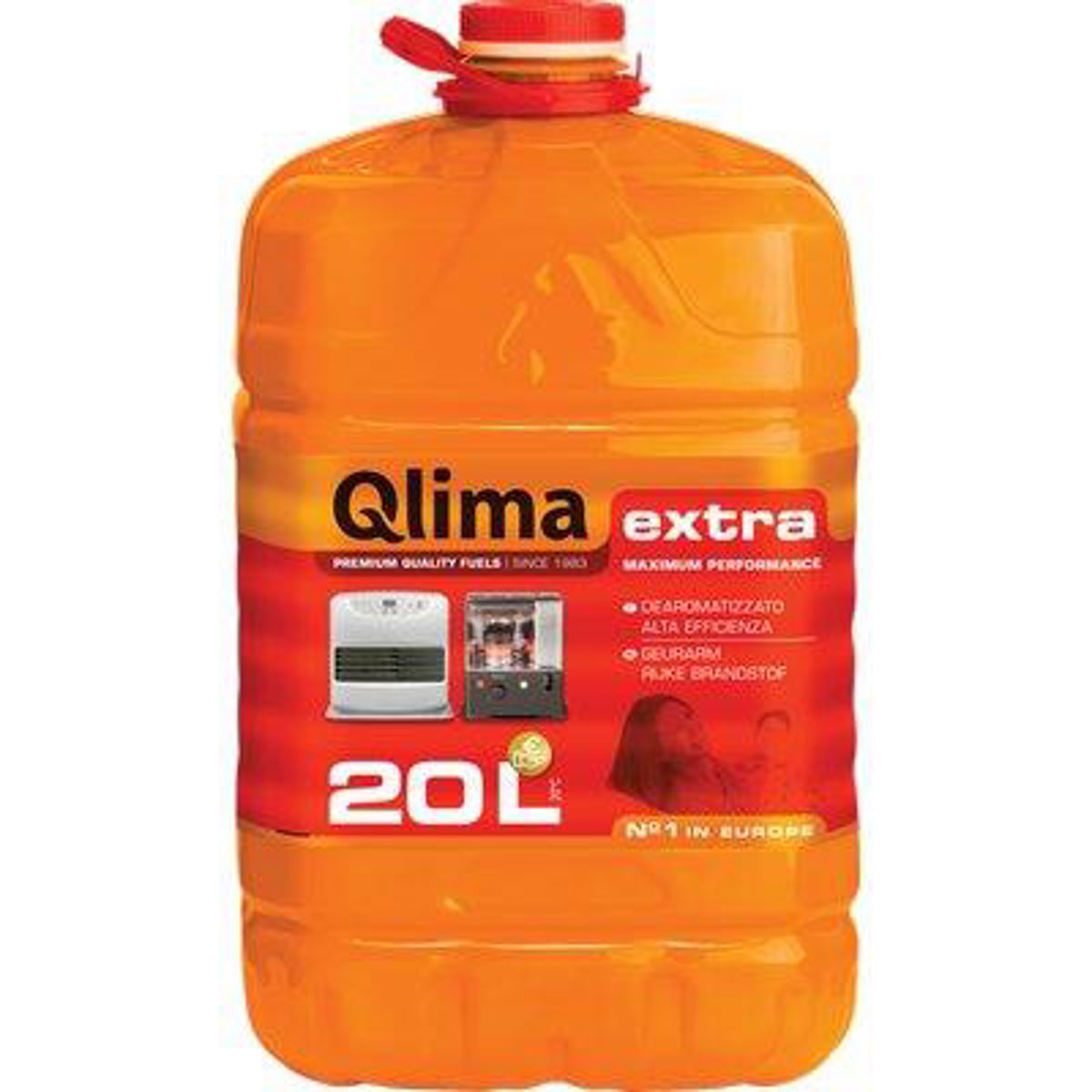 COMBUSTIBILE STUFA RADIANTE EXTRA QLIMA PALLET TAPPO ROSSO LT 20 CF=PZ 30