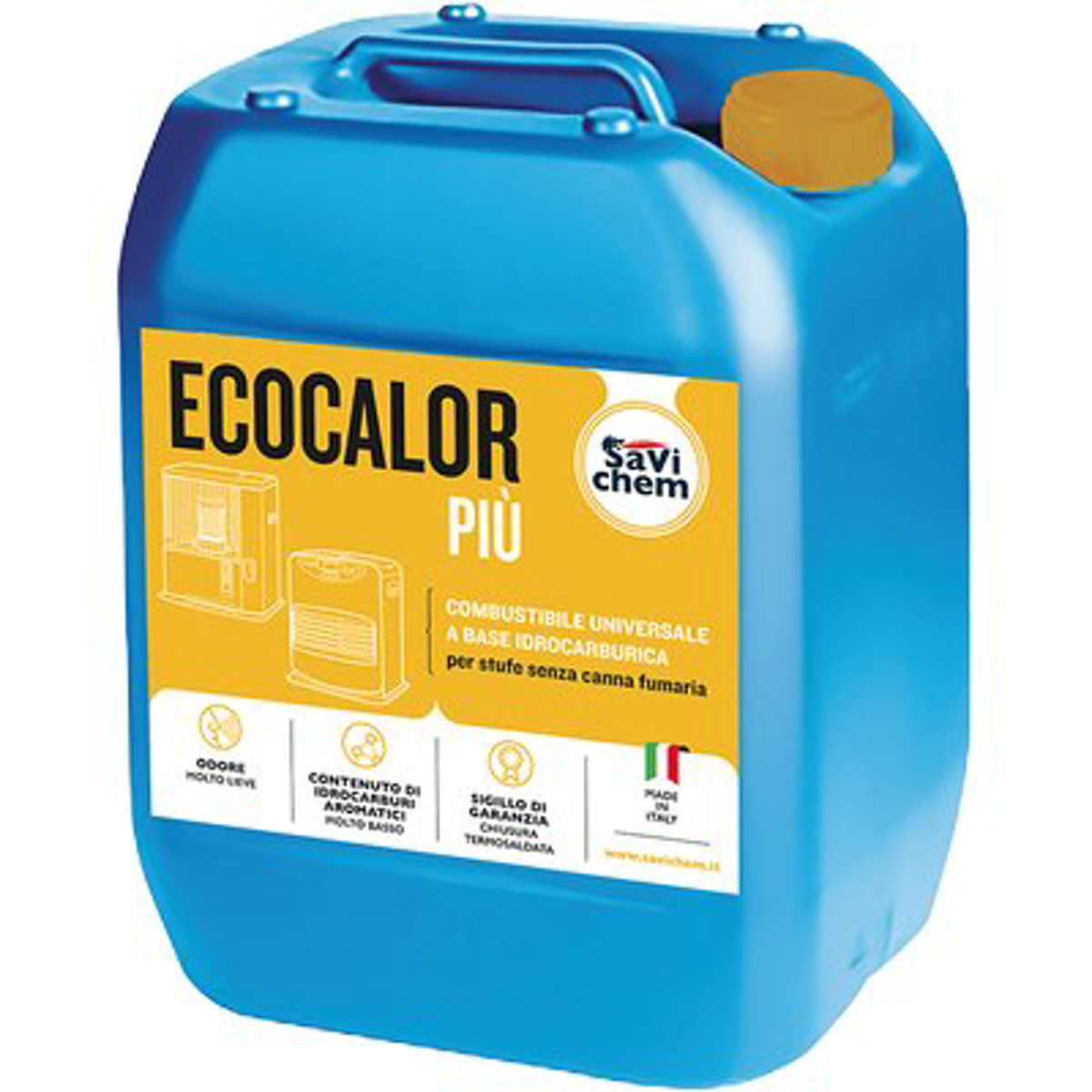 COMBUSTIBILE STUFA RADIANTE PIU ECOCALOR PALLET TAPPO GIALLO LT 18 CF=PZ 16