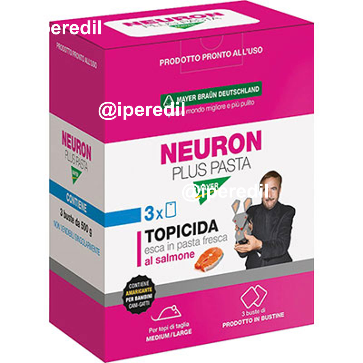 TOPICIDA NEURON PLUS TRIS MAYERBRAUN PASTA AL SALMONE GR 1500