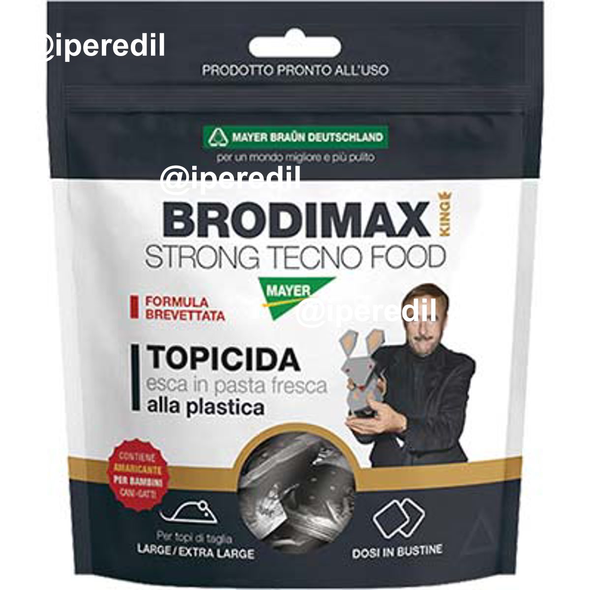 TOPICIDA BRODIMAX TECNO FOOD KING MAYERBRAUN PASTA ALLA PLASTICA GR 150