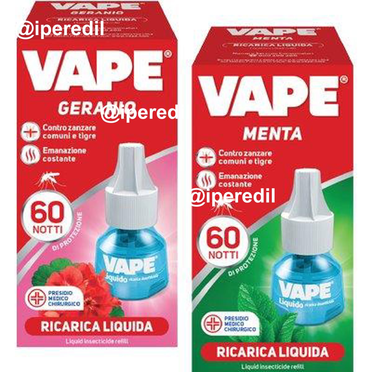 RICARICA LIQUIDA ZANZARE VAPE MAGIC GERANIO + MENTA DURATA NOTTI 60