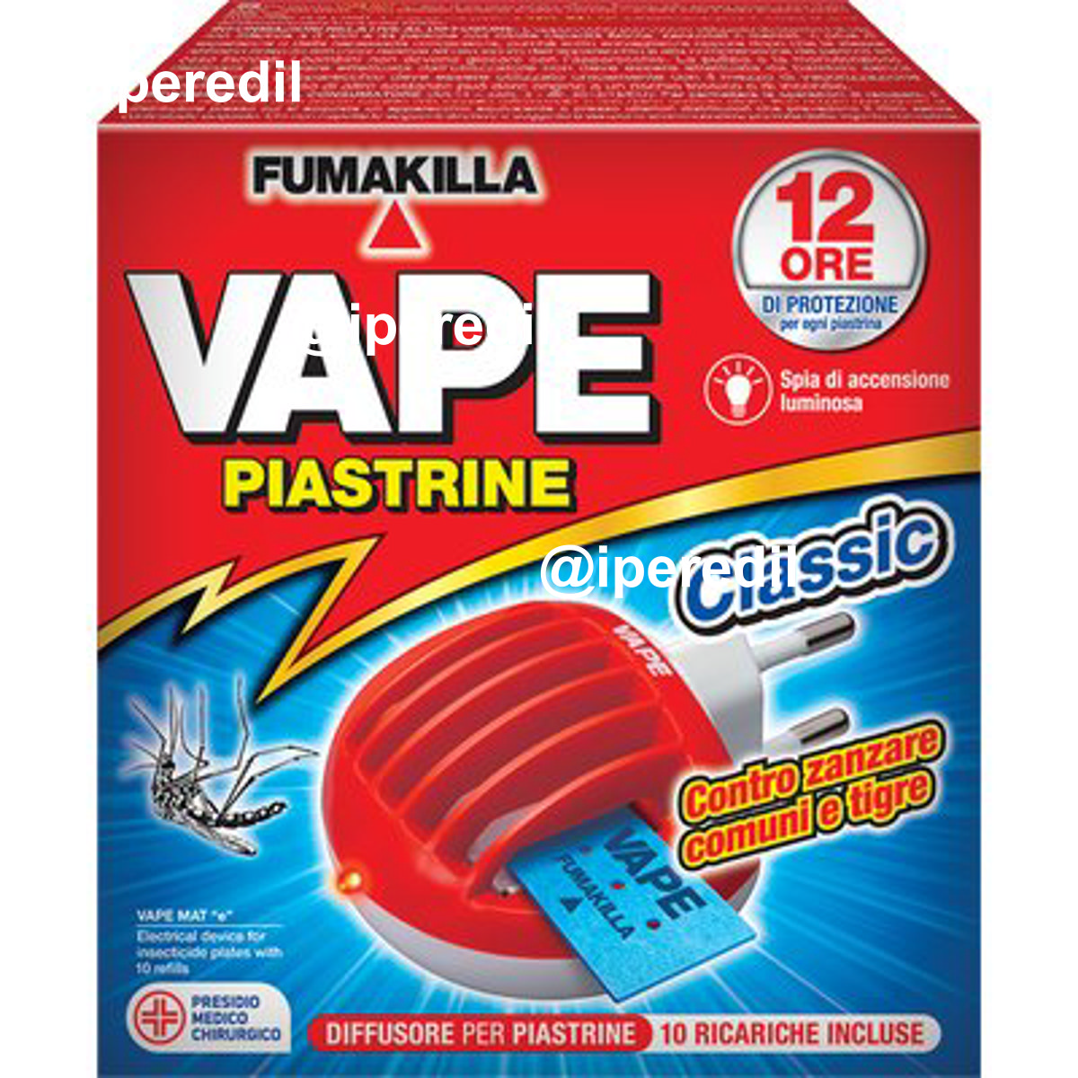 ELETTROEMANATORE PIASTRINA VAPE MAT + PIASTRINE ZANZARE 10