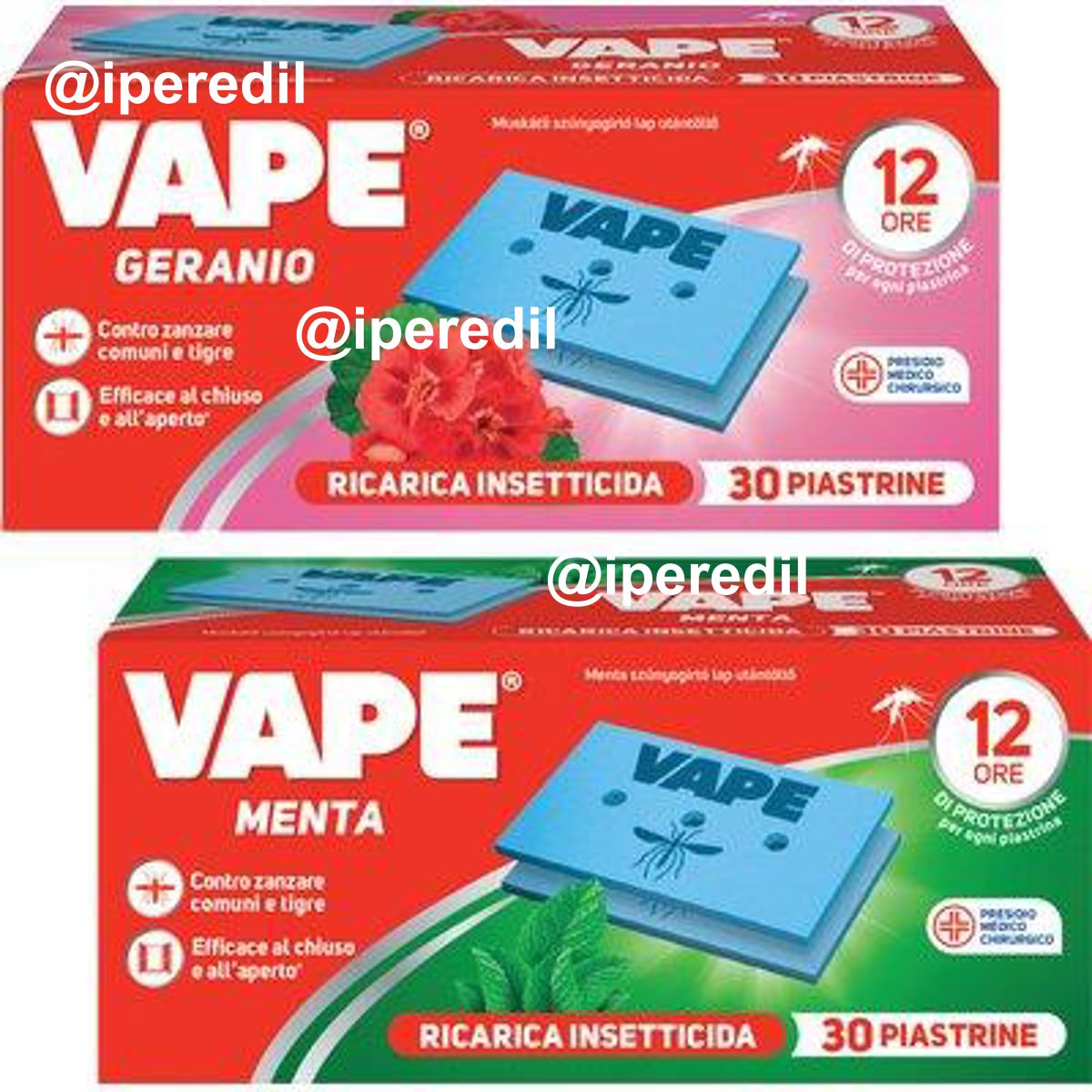 PIASTRINA ZANZARE VAPE MAT GERANIO + MENTA CF=PZ 30