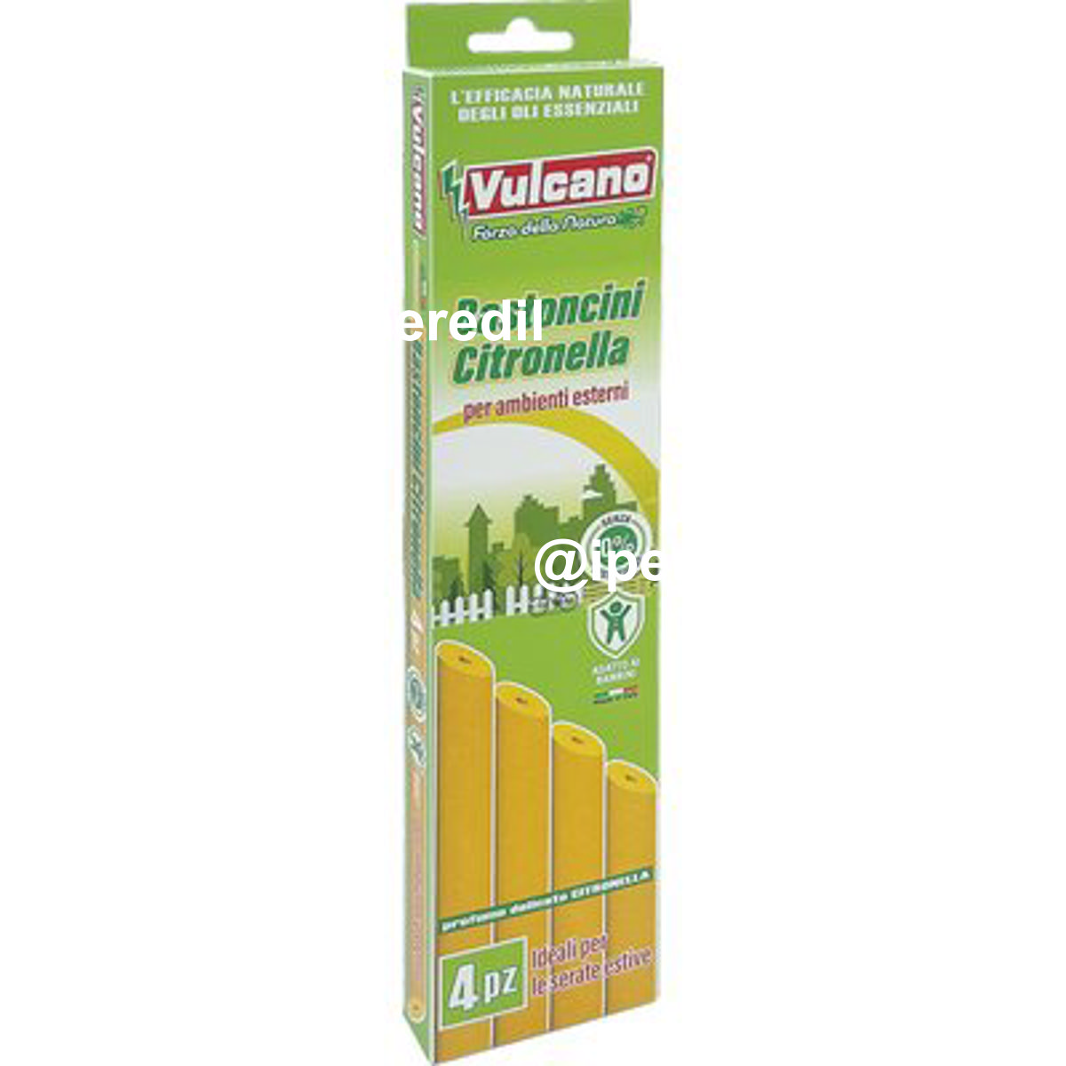 BASTONCINI ANTI ZANZARE GREEN VULCANO CITRONELLA CF=PZ 4