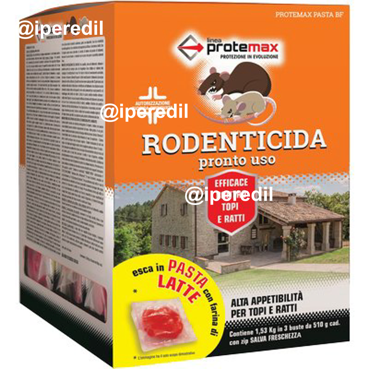 TOPICIDA PASTA DF 3 BUSTE PROTEMAX ROSSA GR 3X510
