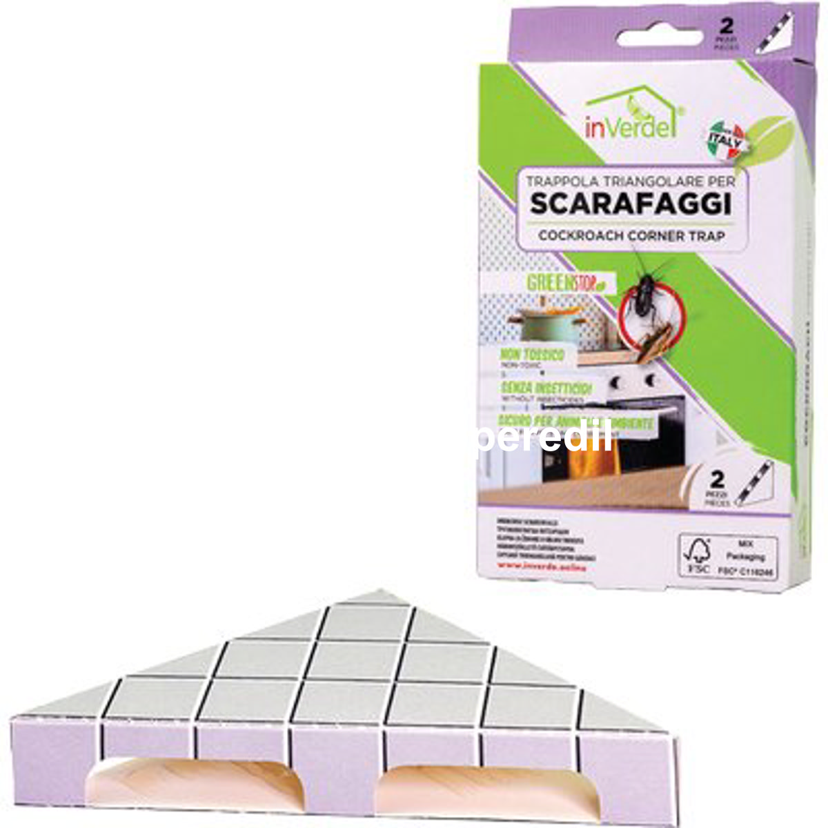 TRAPPOLA SCARAFAGGI INVERDE ADESIVA CF=PZ 2