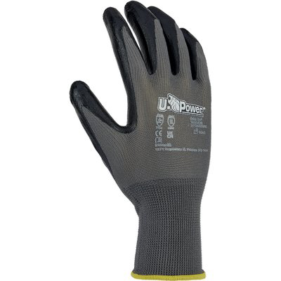GUANTO NITRILE NERO VALZER U-POWER MAGLIA POLIESTERE NERO 13 AGHI 8