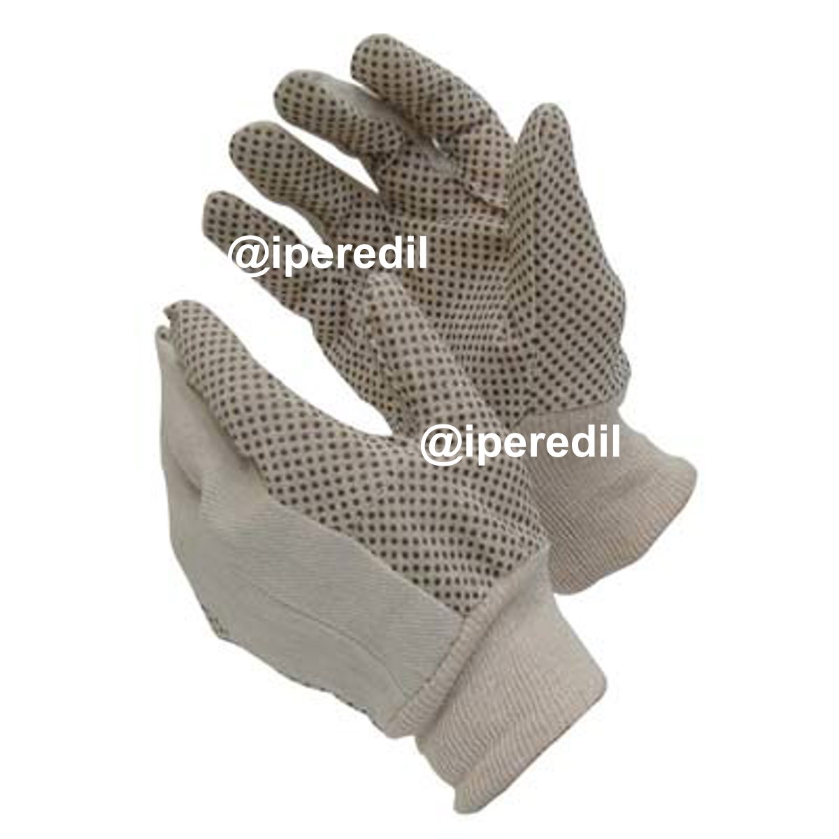 GUANTO PVC PUNTINATO NERO MAGLIA COTONE BIANCO UOMO