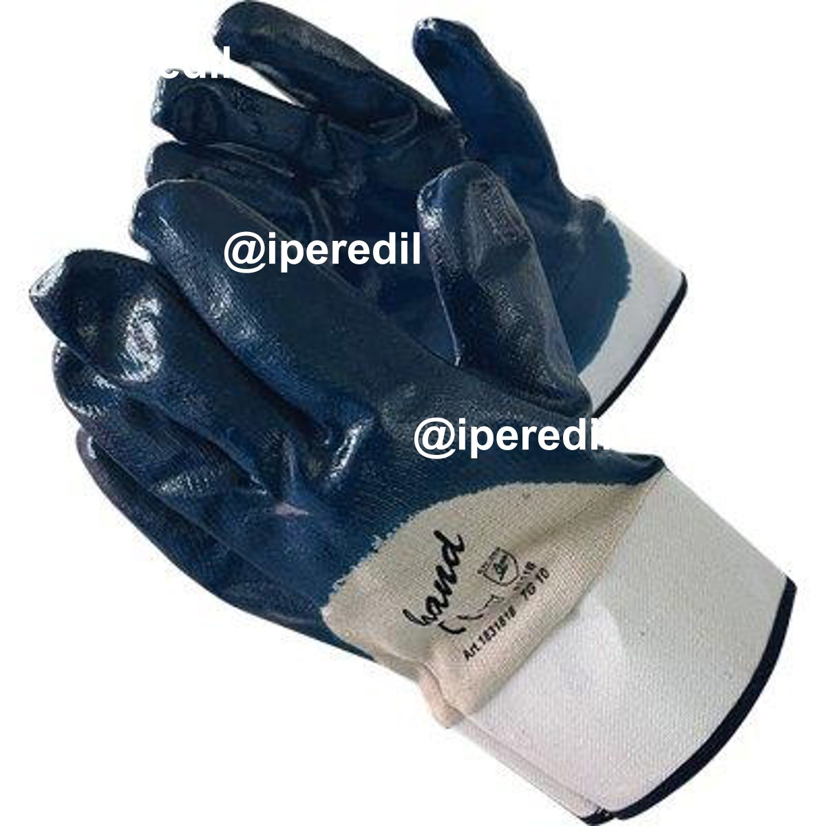 GUANTO NBR BLU AREATO WORKIT TELA COTONE BIANCO + MANICHETTA 10