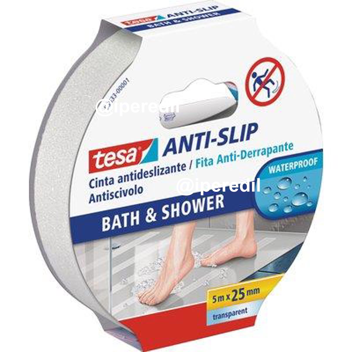 NASTRO ANTISDRUCCIOLO ADESIVO 55533 TESA DOCCIA H.MM 25 MT 5