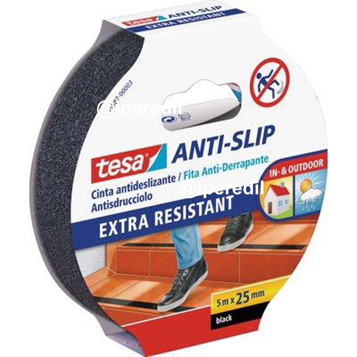NASTRO ANTISDRUCCIOLO ADESIVO 55587 TESA NERO H.MM 25 MT 5
