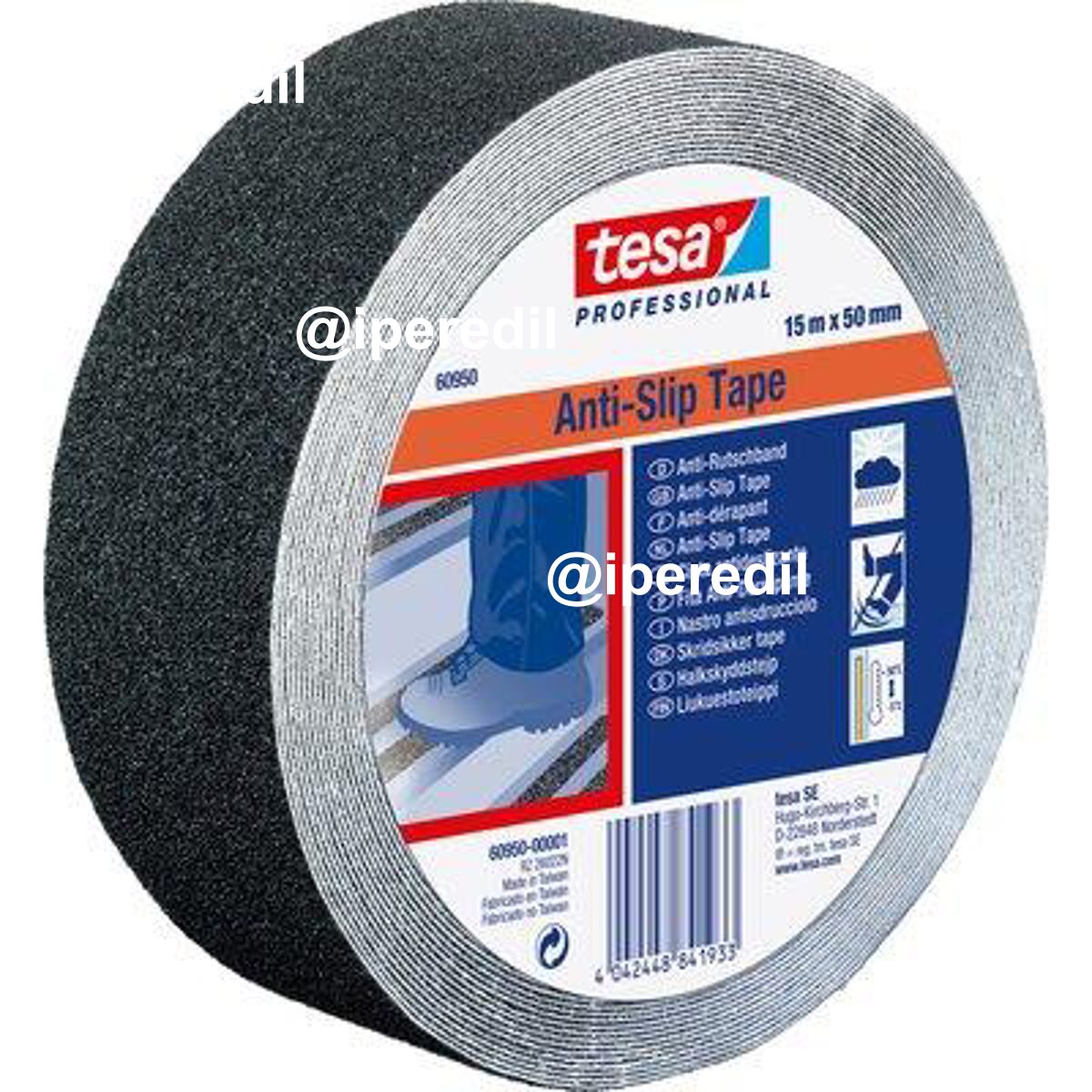 NASTRO ANTISDRUCCIOLO ADESIVO 60950 TESA NERO H.MM 25 MT 15