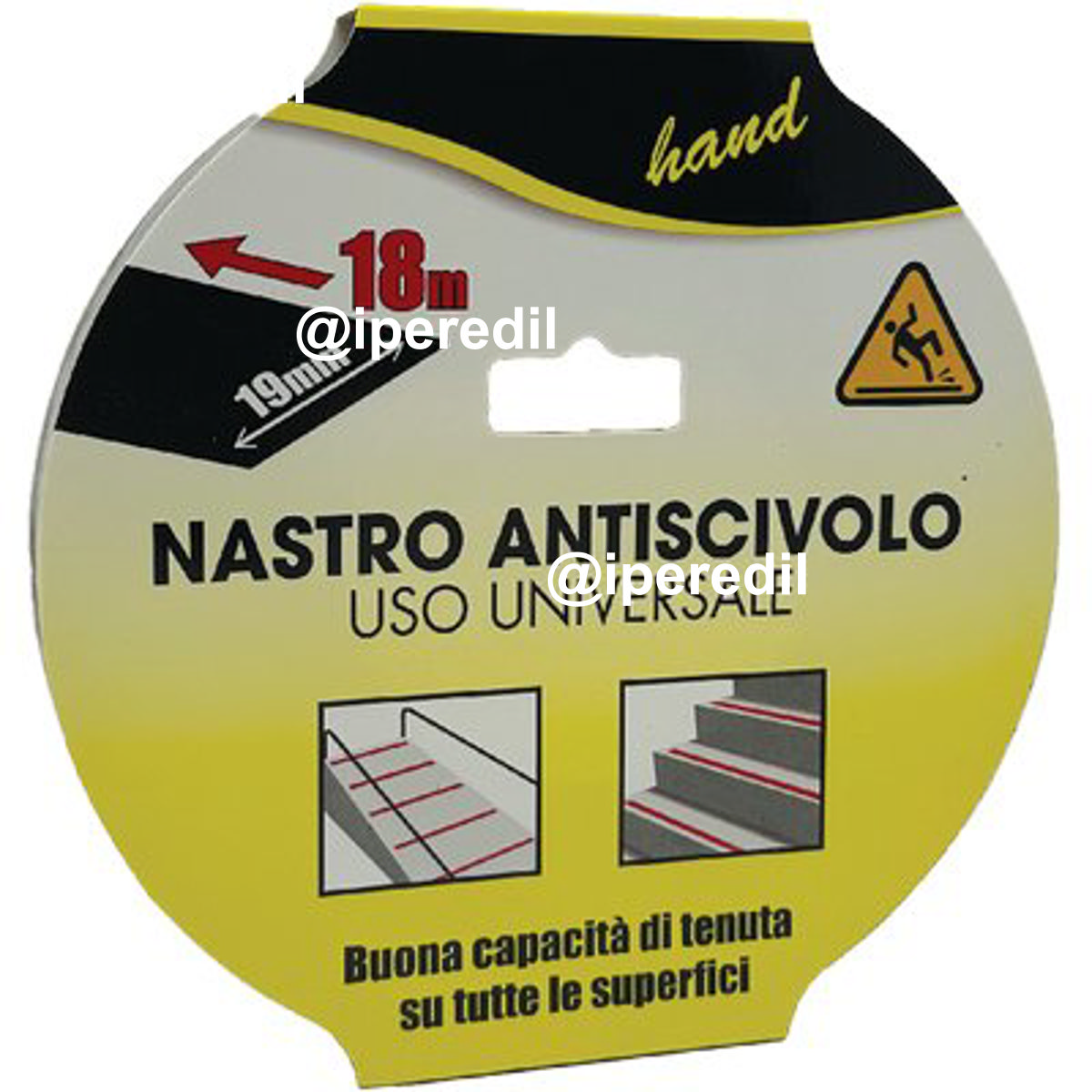 NASTRO ANTISDRUCCIOLO ADESIVO NERO H.MM 19 MT 18