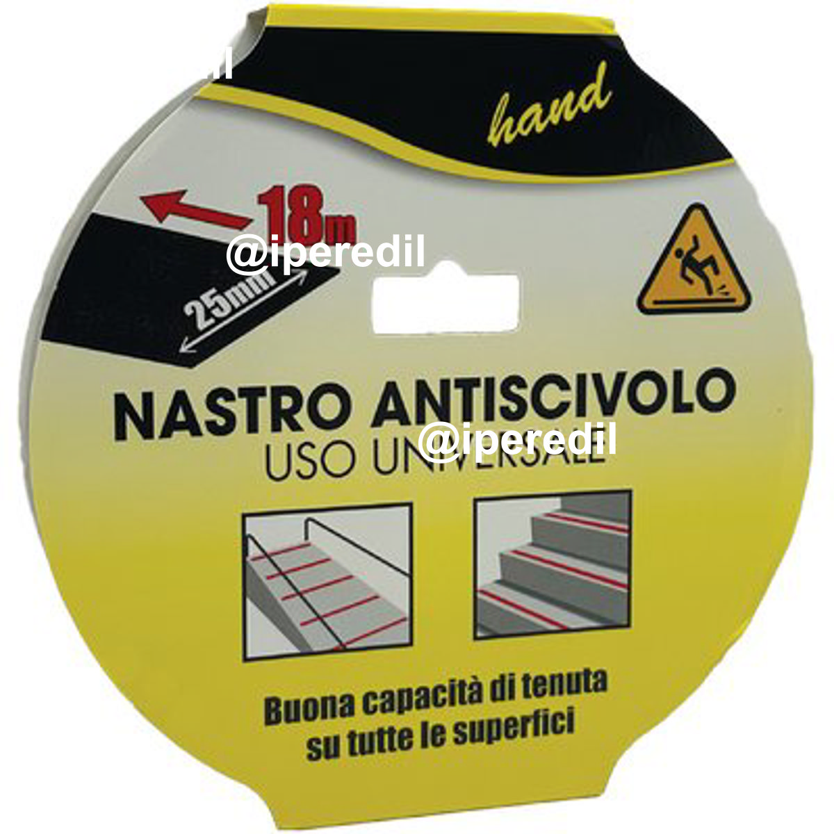 NASTRO ANTISDRUCCIOLO ADESIVO NERO H.MM 25 MT 18