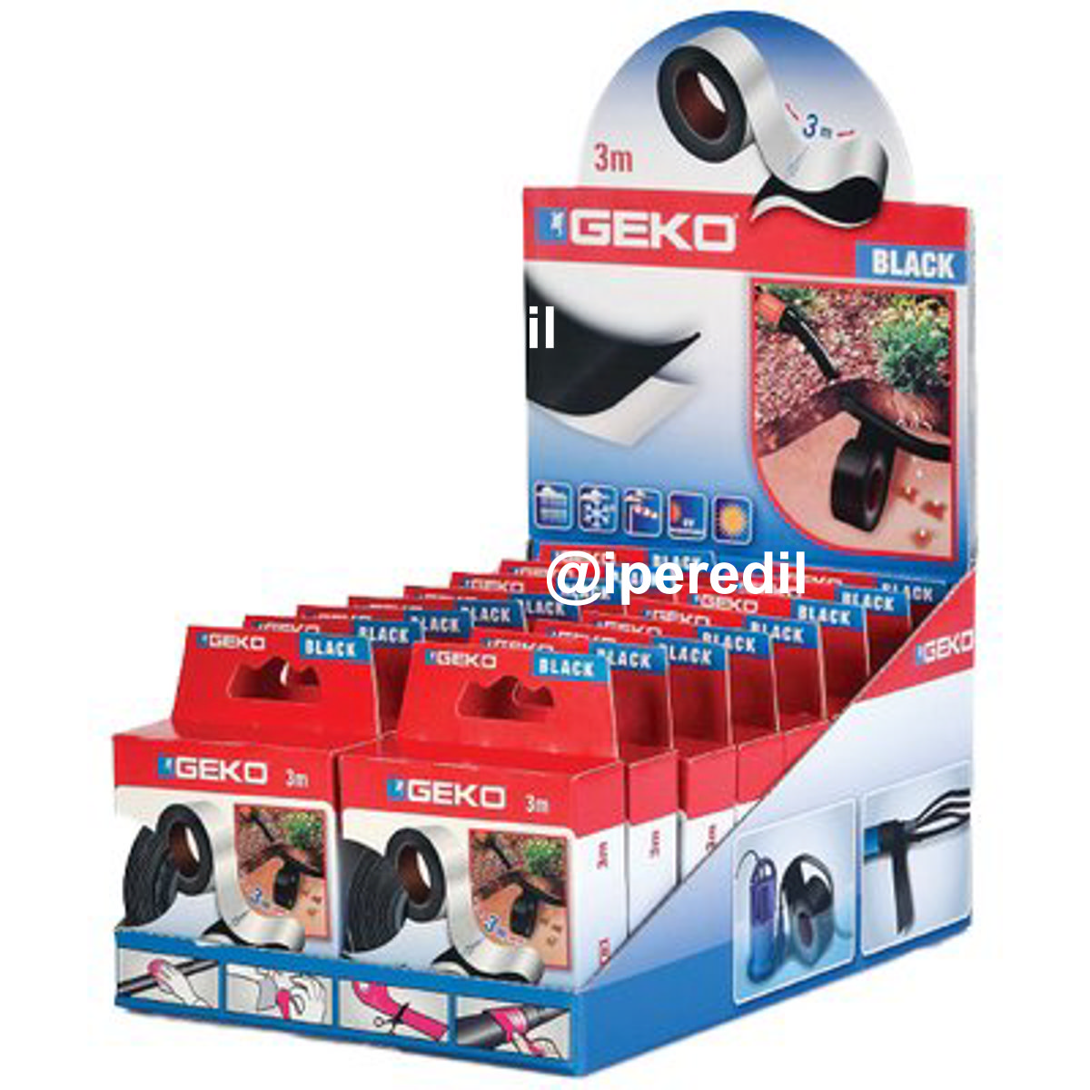 NASTRO AUTOAGGLOMERANTE GEKO BLACK NERO MM 25 ML 3 SP MM 0,75