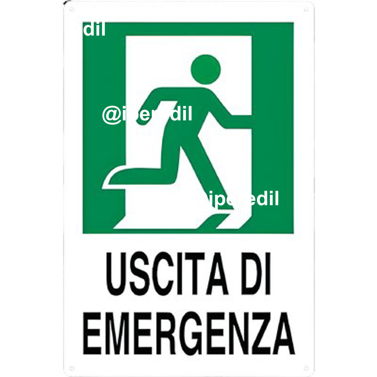 TARGA SEGNALETICA USCITA EMERGENZA DX PP CM 20X30
