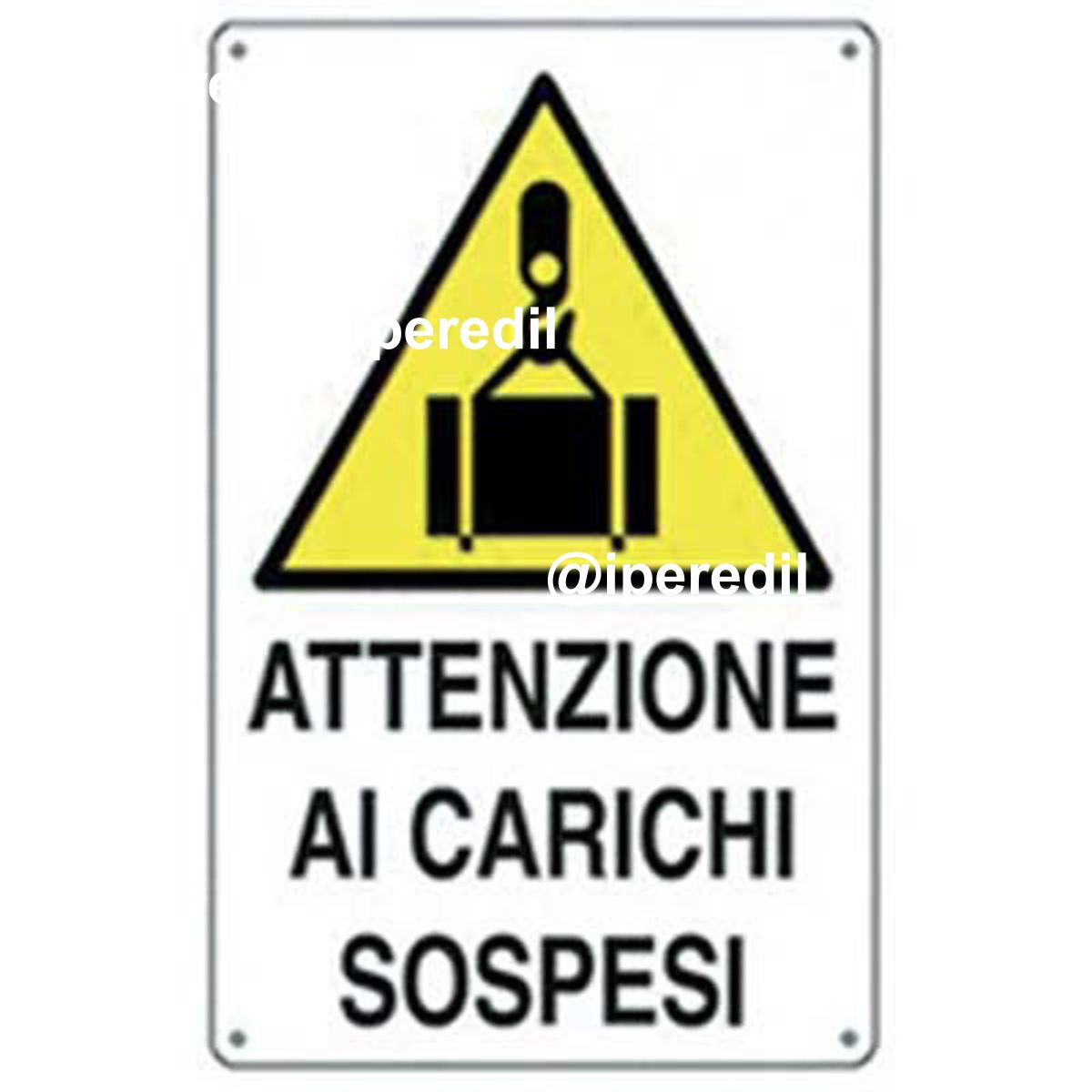 TARGA SEGNALETICA CARICHI SOSPESI PP CM 40X60