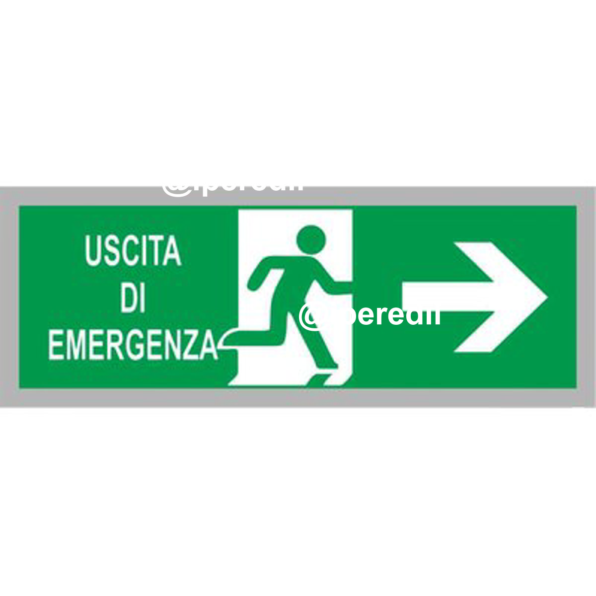 TARGA SEGNALETICA ADESIVA USCITA EMERGENZA DX VINILE CM 15X5