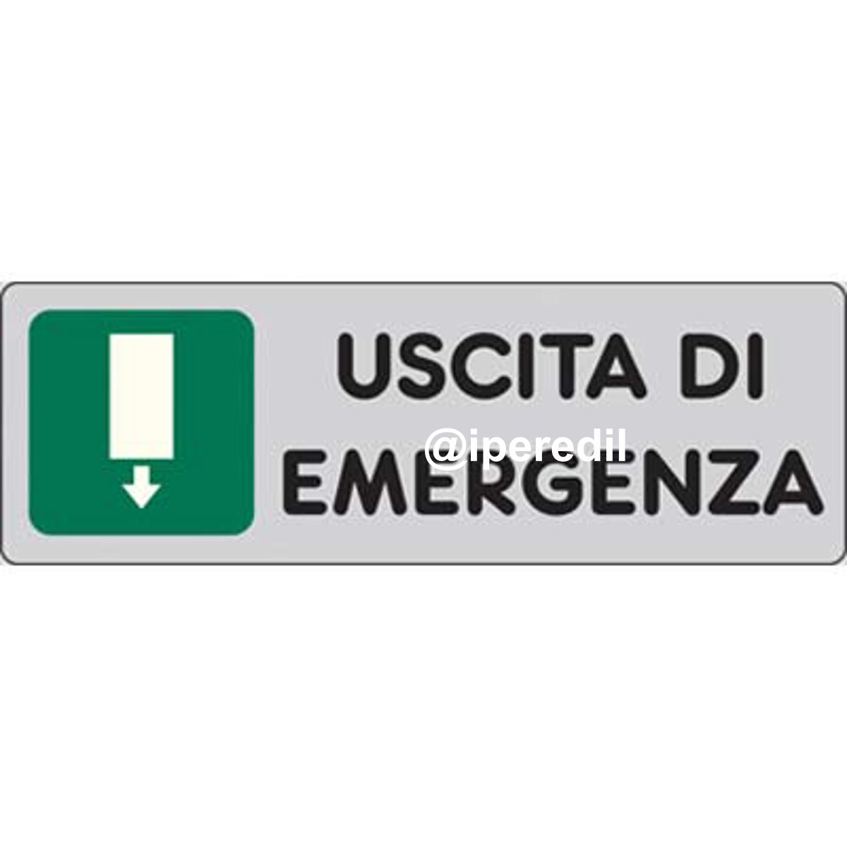 TARGA SEGNALETICA ADESIVA USCITA EMERGENZA VINILE CM 15X5