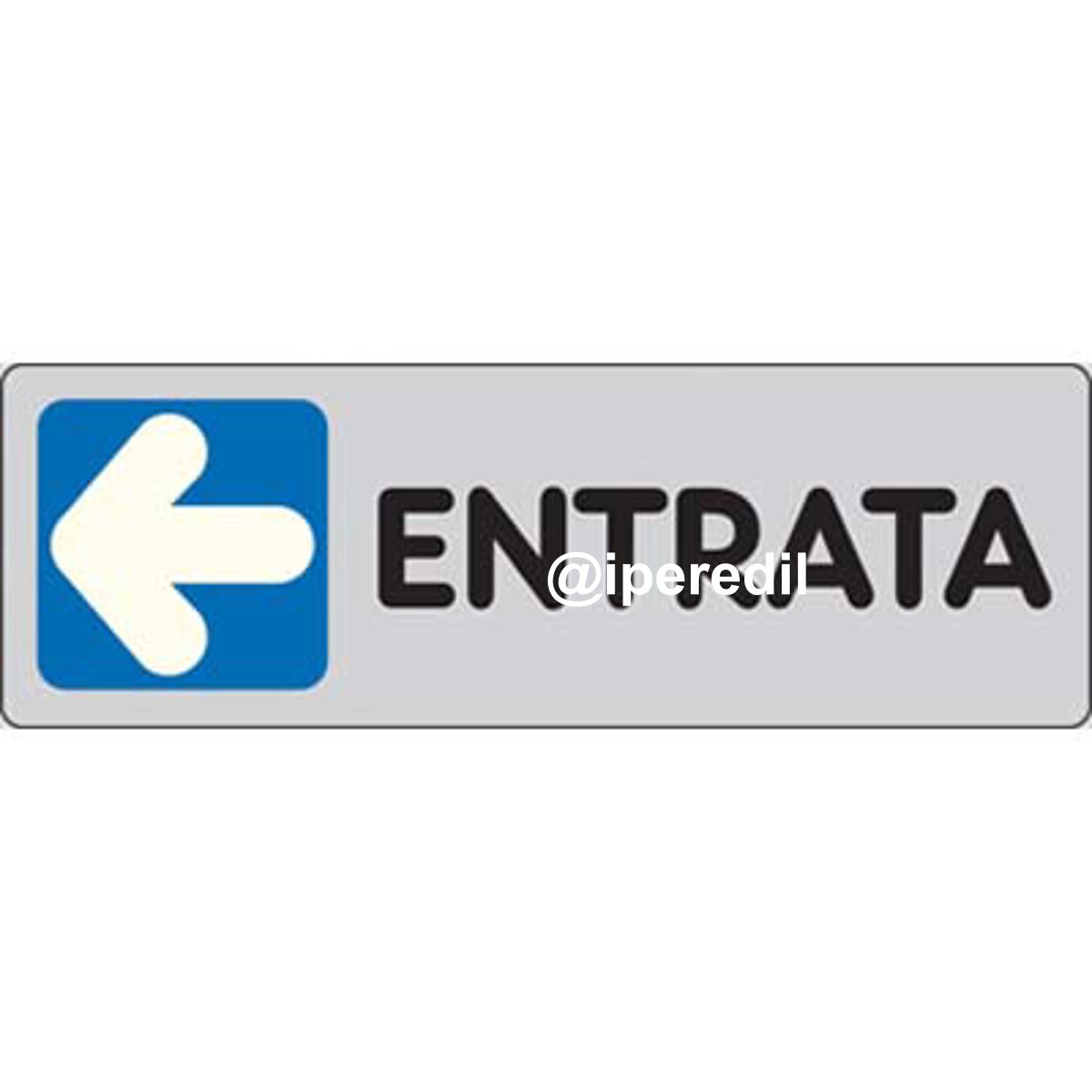 TARGA SEGNALETICA ADESIVA ENTRATA SX VINILE CM 15X5