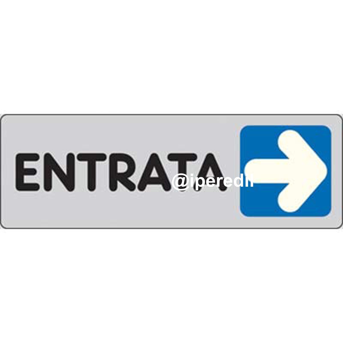 TARGA SEGNALETICA ADESIVA ENTRATA DX VINILE CM 15X5