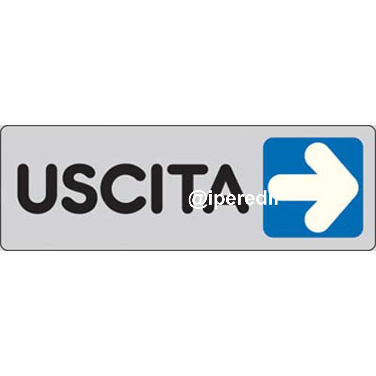 TARGA SEGNALETICA ADESIVA USCITA DX VINILE CM 15X5