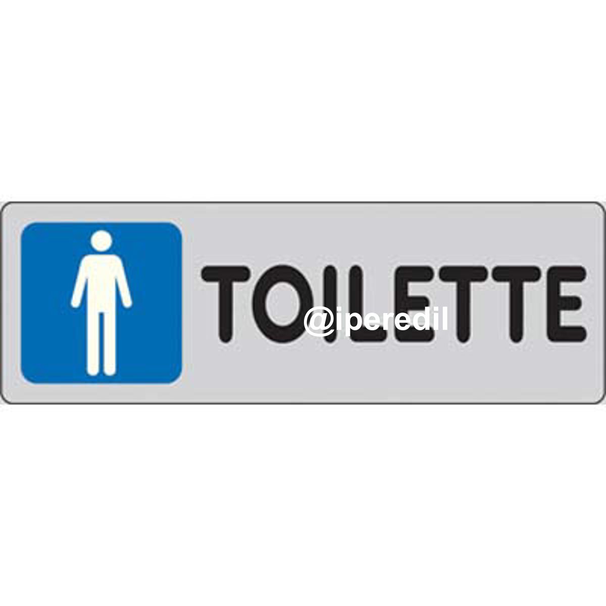 TARGA SEGNALETICA ADESIVA TOILETTE UOMO VINILE CM 15X5