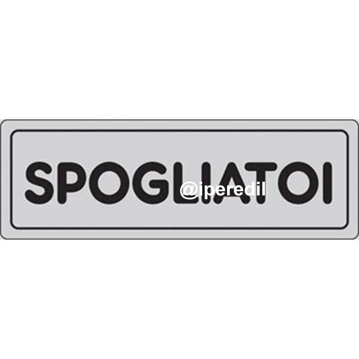 TARGA SEGNALETICA ADESIVA SPOGLIATOI VINILE CM 15X5